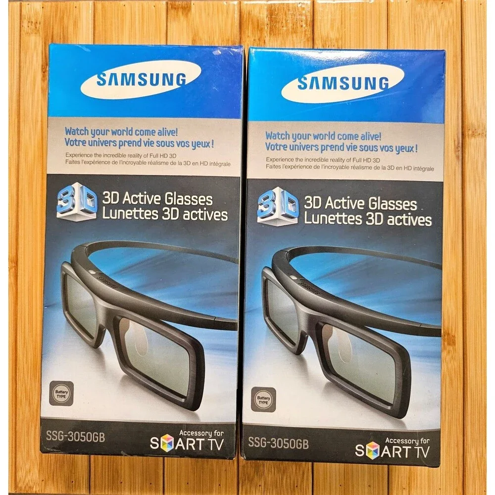 Lot Of 2 Samsung 3D Active Glasses Smart TV SSG-3050GB New Sealed Box